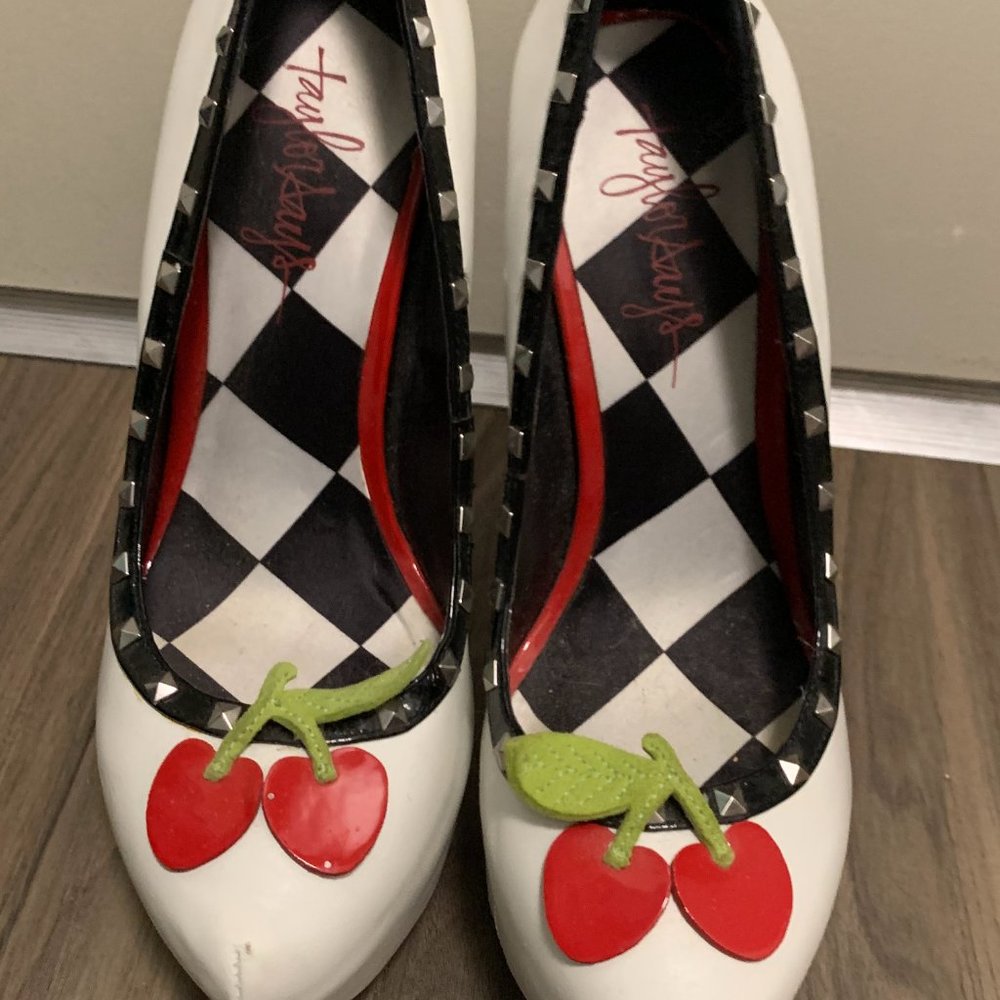 Taylor Says cherry milkshake heels